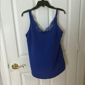 Women's Blue Lace Trim Cami Top size small